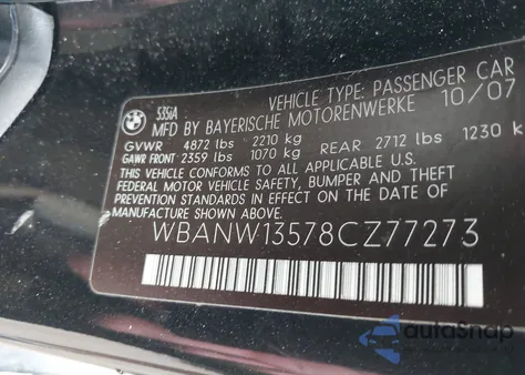 2008 BMW 535I from USA, damaged, VIN WBANW13578CZ77273